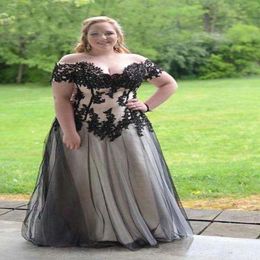 Turkish Black Tropical Low Back Plus Size Evening Dresses for Fat Women Bohemian Style Tulle Lace Appliques Big Size Women Evening Dress