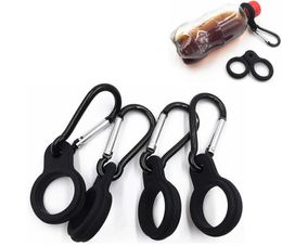 200pcs Water Bottle Holder With Hang Buckle Carabiner Clip Key Ring Fit Cola Bottle Shaped Silicone Carrier #298655