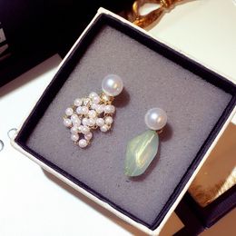 new ins fashion designer luxury multi pearls pendant dangle chandelier stud earrings for woman girls s925 silver pin