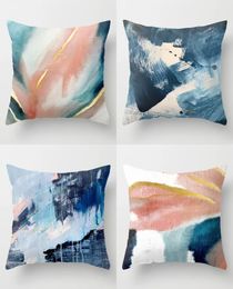 NEW Abstract Oil Painting Cushion Cover Nordic Style Pillow Cover Decorative Sofa Throw Pillows Christmas Pillow 18"