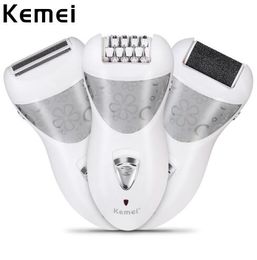Kemei KM-505 3 in 1 Electric Rechargeable Cordless Epilator Shaver Face Body Hair Removal Lady Bikini Shaving Machine