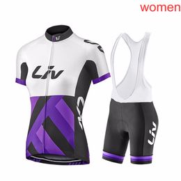 ropa ciclismo Women Cycling Jerseys LIV Summer MTB Bike Shirt bib shorts set Racing Clothing Riding Garment Bicycle Top And Short Kit Y21030