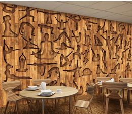 3d murals wallpaper for living room Wooden background wall of fitness sports and leisure club 3d wallpapers