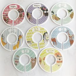 DIY Baby Clothing Size Dividers Plastic Clothe Marking Ring Size Dividers Garment Size Tags Round Hangers Rack