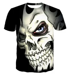New Fashion Mens / Womens White Skull Funny 3D T-shirt Casual Short-Sleeve T-Shirt Summer Tops ZC061