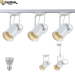 Modern spot ceiling lamp E27 holder track light lamp Rotated Track Lighting for store shopping mall lighting lamp White color