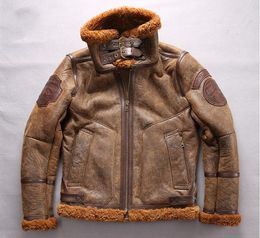 2019 FLYING wear AVIREXFLY Men leather jackets jackets ykk zipper Flocking sheepskin genuine leather Sheep shearing fur