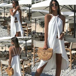 2019 New Style Women's Solid High Slit Irregular Sleeveless Summer Loose Tops Blouse Casual Party Club