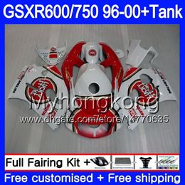-Body + Tank pour Suzuki Srad GSXR 750 600 GSXR600 96 97 98 99 00 291hm.0 GSXR-600 GSXR750 1996 1997 1998 1999 2000 Fraflés Lucky Strike Red