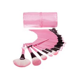 24pcs/Set 10 colors Professional Makeup Brushes Portable Full Cosmetic Make up Brushes Tool Foundation Eyeshadow Lip brush with Bag 50sets