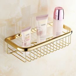Bathroom Shelves Contemporary Gold Wall Mounted Soap Dish Bath Shower Shelf Shampoo Holder Basket Accessories HW