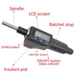 Freeshipping Digital Micro- Metre Accessory Lcd Display Mini Portable With Range Of 25Mm And Accuracy Of 0.001Mm With Tool Box