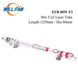 Will Fan 80W EFR F2 Co2 Laser Tube Length 1250mm Diameter 80mm For CNC Laser Engraving Cutter Machine