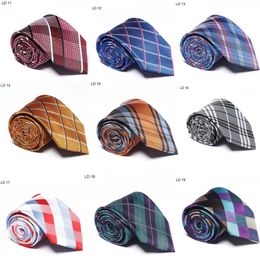 Classic Bussiness Plaid Neckties Fashion Colorful Printed Geometric Plaid Neck Ties Wedding Engagement Party Gifts for Men