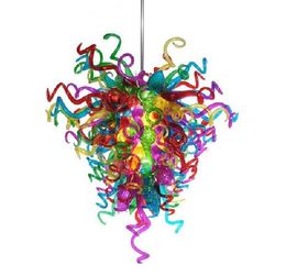 Modern LED Pendant Lighting 100% Mouth Blown Borosilicate Glass Art Lighting Style Multicolor Hand Blown Murano Glass Chandelier
