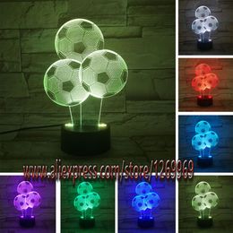 New LED 3D Desk Table Lamp Football Balloon Kid Sleep Bedside Light Gift Decor #R45