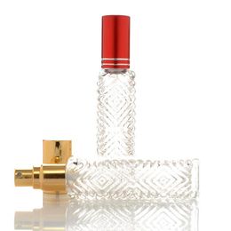 12ml Square Glass vial Perfume Bottle Makeup Container Water Refillable Bottles Sprayer Clear Glass Cosmetic Container LX1680