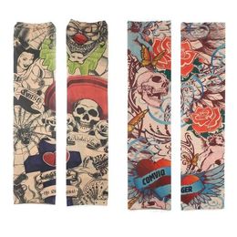 Tattoo Arm Leg Sleeves Sun Protection Cycling Halloween Party - 11