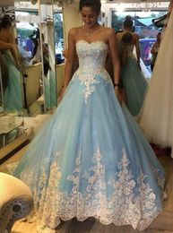 blue boho wedding dress UK - Vintage Sky Blue Wedding Dresses Boho A Line Sweetheart Applique Long Country Garden Bridal Dresses 2020 Cheap Gothic Wedding Gowns