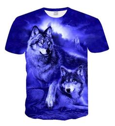 2020 Summer New Men's T-Shirt Brand Short Sleeve Personalised 3D Star Sky Canopy Fluorescent Wolf Novelty T-shirt Cool Male T-Shirts