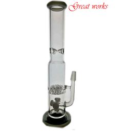 High quality 2020 sprinkle perc glass bongs straight Gear Works perc smoking glass water pipe bong hookahs 14.4mm dome and nail smoking pipe