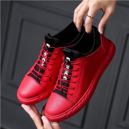 Hot Sale-Autumn And Winter Men's Casual Shoes Low To Help PU Leather Men Shoes Waterproof Small White Trend Board Men