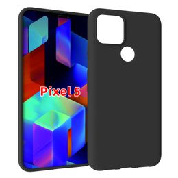 BLACK matte Soft TPU Slim non-slip Full-Body Protective shockproof Case Cover for GOOGLE Pixel 5/Pixel 5 XL