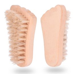 Hot selling Foot type Boar Bristles nail brush Natural pig Bristles Cleaning Brush Wooden massage brush T9I00119