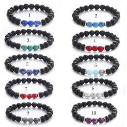New Arrival Natural Lava stone Bracelets For Women Men Healing Emperor turquoise Rock beads chains Bangle Fashion Yoga Jewellery Gift