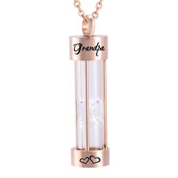 New design Jewellery rose gold Hourglass Urn Necklaces Memorial Ashes Holder Keepsake Fashion Jewellery for women Necklace