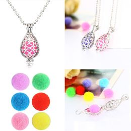 Christmas Gift Hollow Water Drop Necklace 60CM Aromatherapy Essential Oil Necklace Pendant Women DIY Jewellery Fashion Accessories