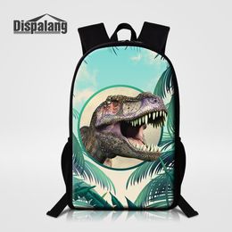 Zoo Animal Dinosaur Tiger Leopard Lion Printed School Backpack For Teenage Boys 16 Inch Rucksack Men Polyester Bagpack Children Daily Rugtas