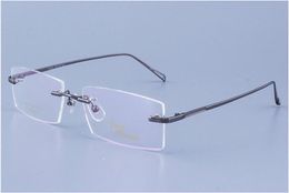 Luxury-New arrival Concise style male glasses frame quality Titanium alloy rimless gold silver gungray light & durable wholesaleTP9543