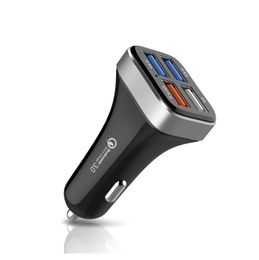 Quick Charge 3.0 Smart Car Phone Charger 4 Port USB Charger Adapter Fast Charging For Samsung iPhone Xiaomi Car Charger