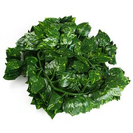 12pcs 2m Artificial Grape Leaf Rattans Simulation Plant Vines Home Decoration