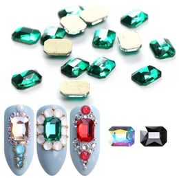 50pcs/LOT Nail Rhinestones Rectangle Flat Back Crystal Shiny 3D Strass Gem Stone Manicure Nail Art Decoration Charms Jewellery