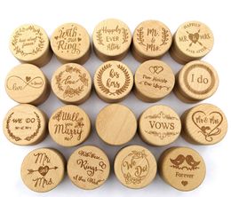 Wooden Ring Box Personalised Gift Rustic Wedding Ring Holders Custom Engraved Round Wood Engagement Ring Box Wedding Favour Gifts