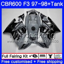 Bodys +Grey black stock Tank For HONDA CBR600FS CBR 600F3 CBR 600 F3 FS 97 98 290HM.32 CBR600RR CBR600F3 1997 1998 CBR600 F3 97 98 Fairing