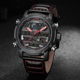 NAVIFORCE Top Luxury Brand Men Sports Watches Mens Military Quartz Digital Waterproof Watches Man Date Clock Leather Wrist watch290f
