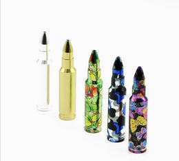 European and American Bullet Pipes with Flower Bullets Mini Metal Pipe Snuff Bottle
