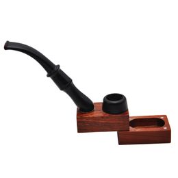 Newest Natural Wooden Portable Herb Storage Tobacco Stash Magnet Case Box Smoking Filter Tube Removable Handpipe High Quality DHL Free