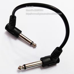 6.3mm Audio Cables, Dual 90 Degree Angled 6.35MM MONO Male to-Male Jack Plug GUITAR Audio Connector CABLE About 20CM/2PCS