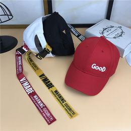 Fashion-Korea Long belt Child Casual Baseball Caps New Kids Cotton Snapbacks Hats Boy Girls Bone Casquette Gorros Hip Hop