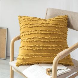 modern shabby chic cushion cover rough ruffle decoration sofa couch lounge throw pillow case yellow black white cojines257y