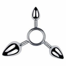 Anal Toys Stainless Steel Beads with Anal Beads Hole Anal Beads Metal Butt Plug Men A98