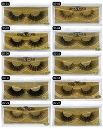 Natural long Mink 3D hair eyelashes premium real mink fur hair fake lashes soft & vivid 25 models available DHL Free eyelash extensions