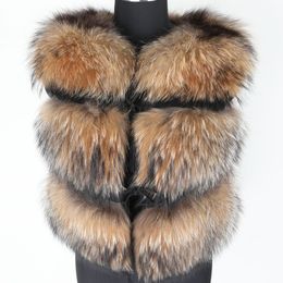Maomaokong 2019 ladies winter natural fur Vest fashion raccoon fur short warm Coats