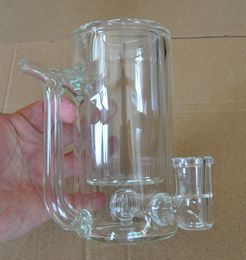 Vintage Glass Coffee Mug Bong Hookah Bar Water Pipe dab oil rig Clear Colour With Perc 16CM Height 700g