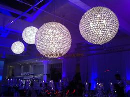 no light including )Bling acrylic crystal beaded ball hanging ceiling crystal ball for wedding hall and wedding stage backgroup decoration