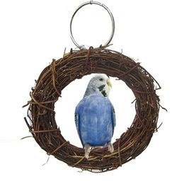 Pet Bird Parrot Ring Standing Perch Toy Pet Cage Swing Toy Accessories Chew Toy For Parrot Bird